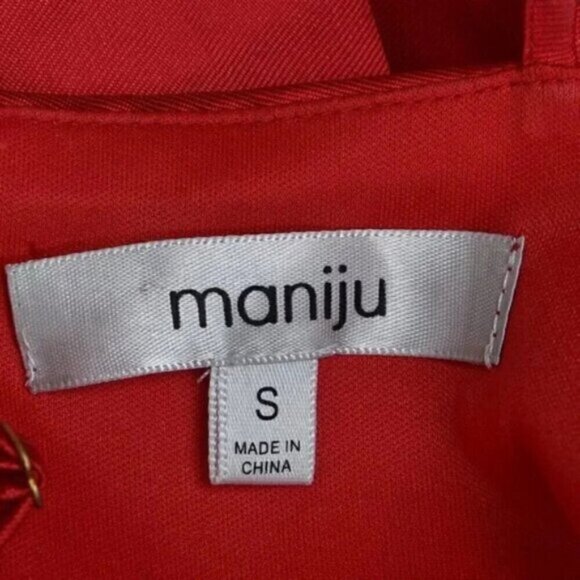 Maniju Red  Satin Mini Dress Formal Prom Homecoming Graduation Size Small - Picture 6 of 10